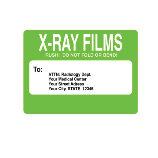 Nevs Return X-Ray Films Your Med Cntr Info 2-15/16"x3-1/2" White Green &Blk PR-2-G - main